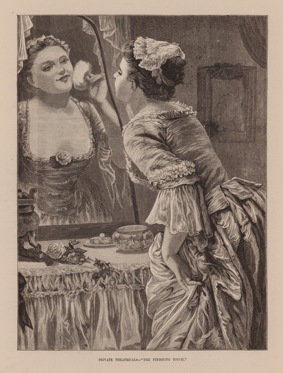 Private Theatricals, "De finishing touch" (gravure) door English School