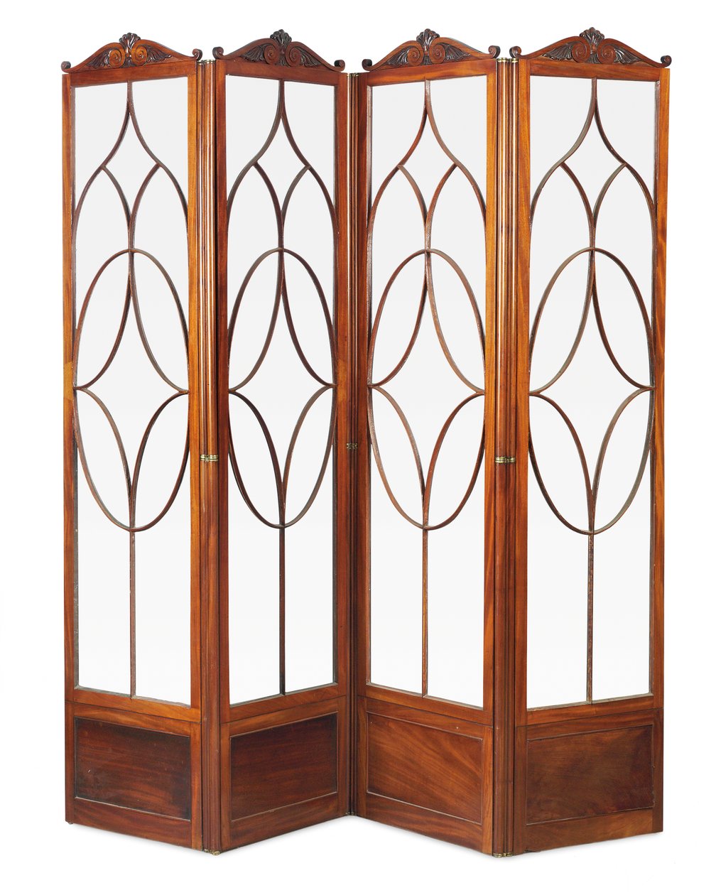 Regency vierdelig scherm met bladmotief, ca. 1815 door English School