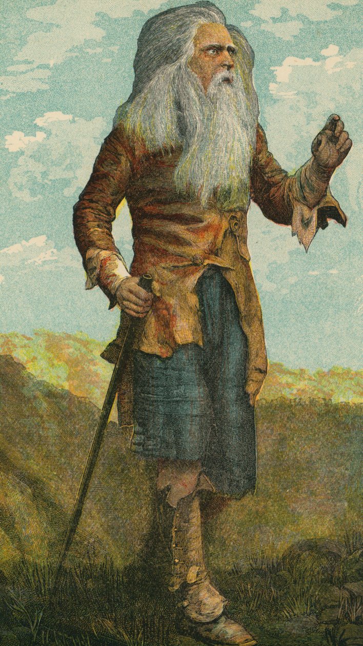 Rip Van Winkle (kleurenlitho) door English School