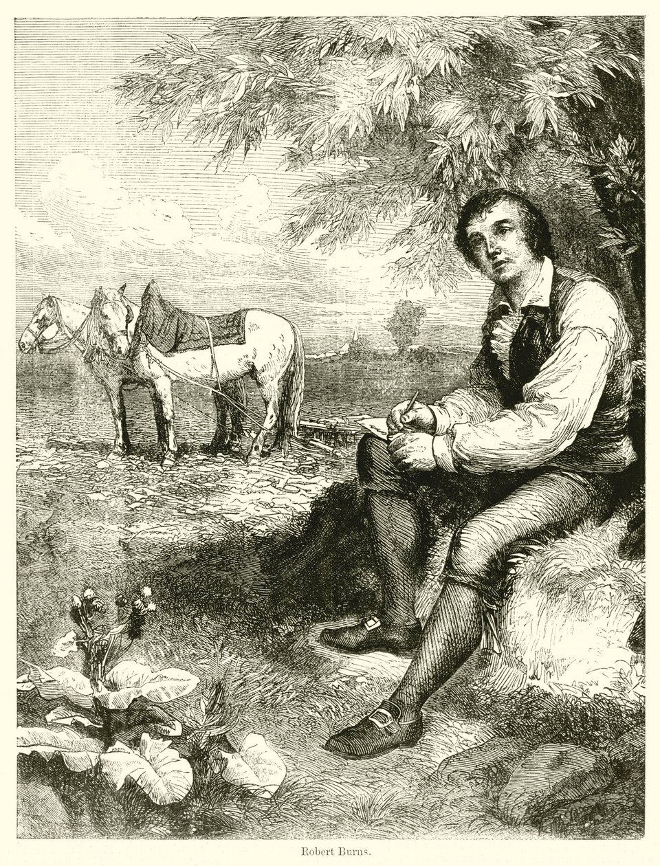 Robert Burns (gravure) door English School