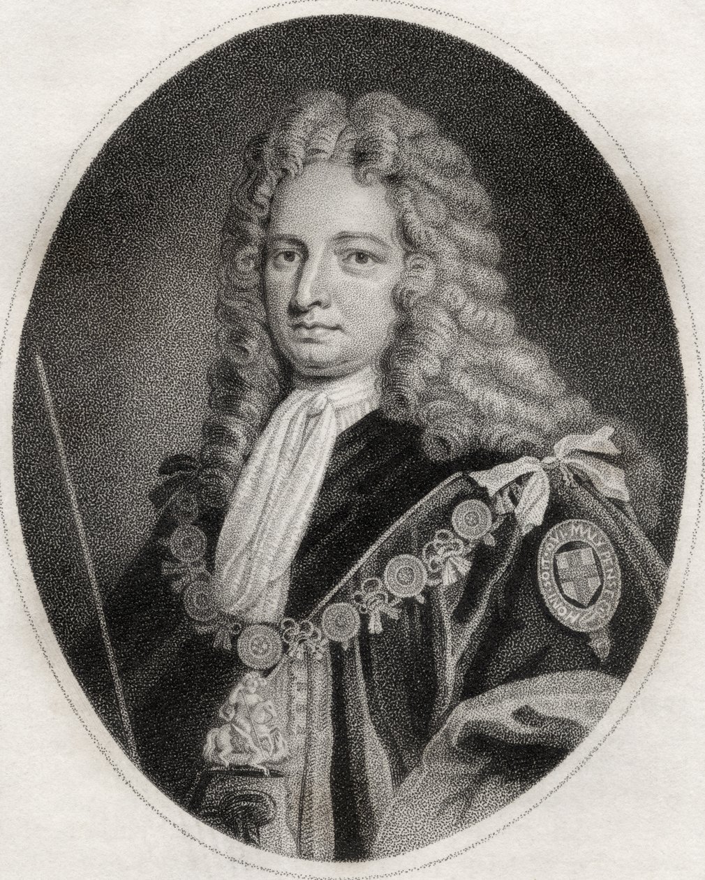 Robert Harley, gegraveerd door Maddox, illustratie uit 