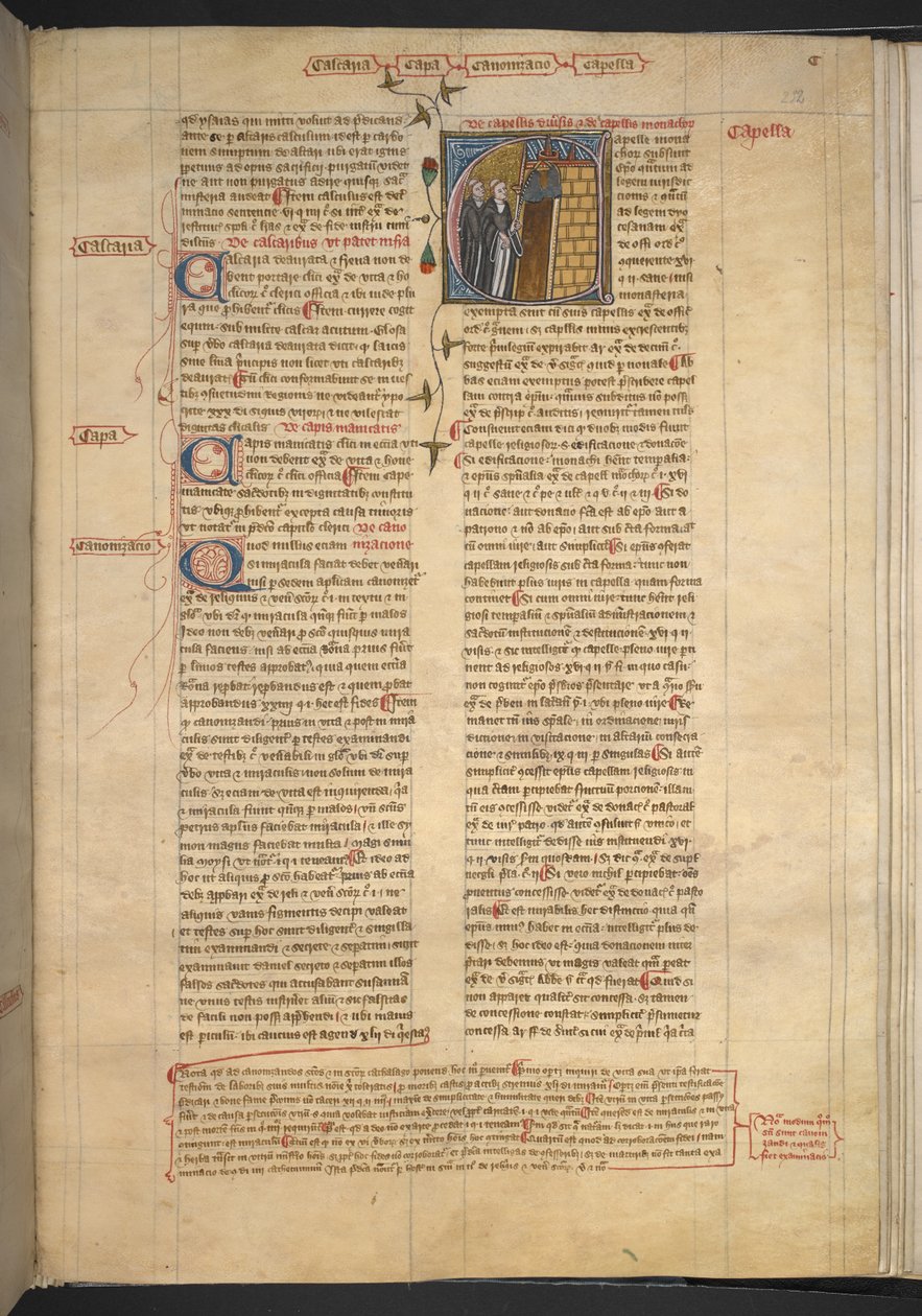 Royal 6 E VI, f. 232, Capella (Kapel), ca. 1360-75 door English School