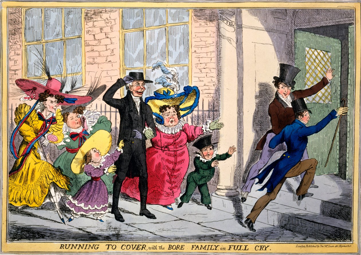 Rennen naar Dekking met de Familie Bore in Volle Vaart, ca.1830 door English School