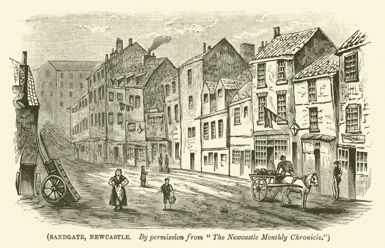 Sandgate, Newcastle (gravure) door English School