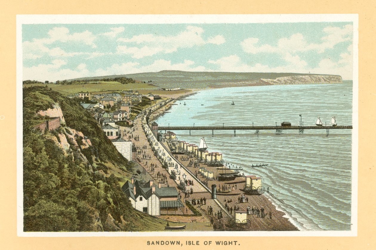 Sandown, Isle of Wight (kleurenlitho) door English School