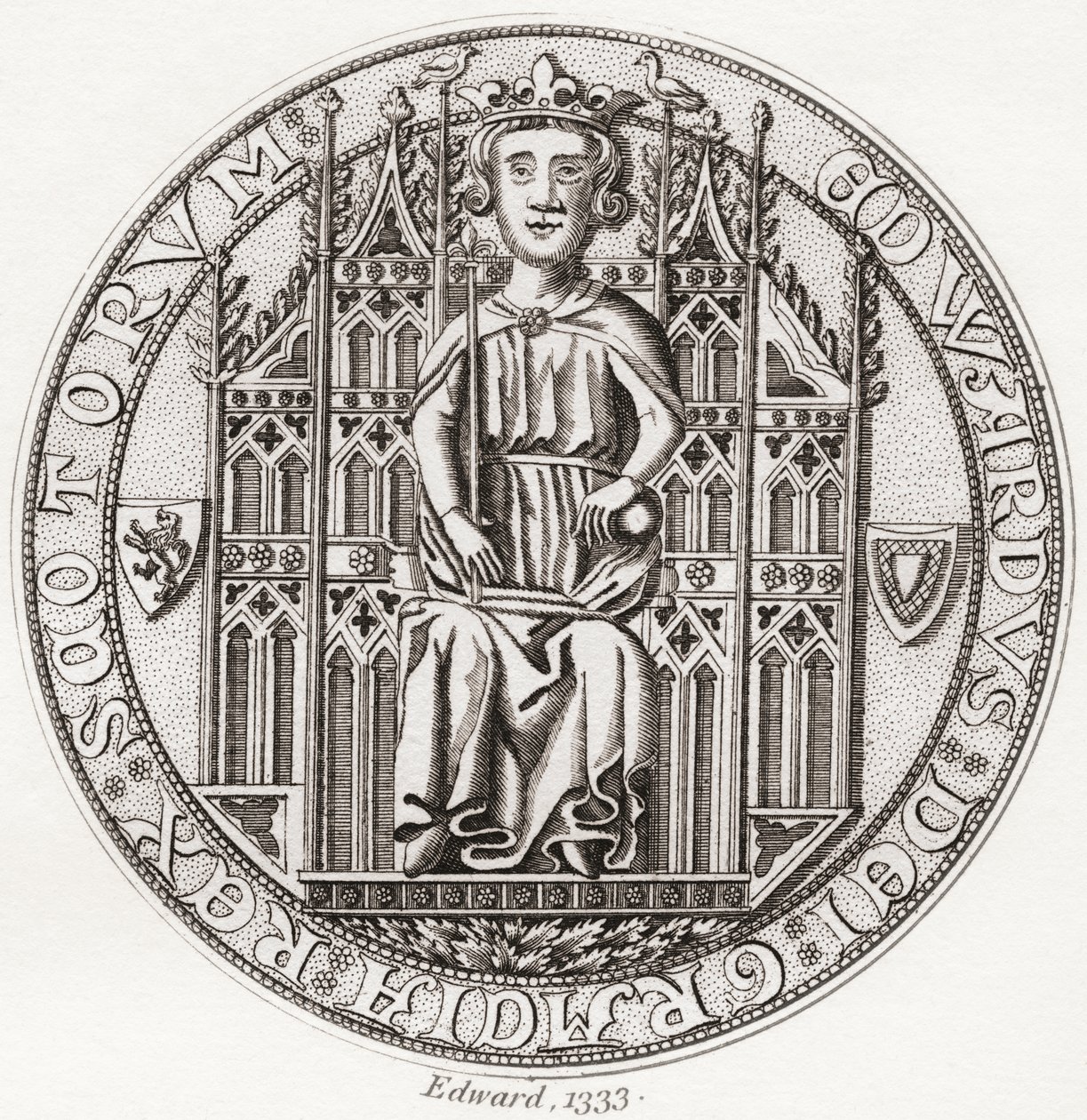 Zegel van Edward Balliol, c. 1283-1367. door English School