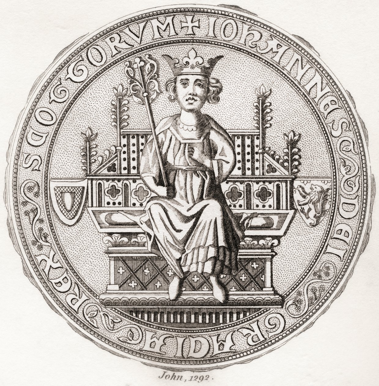 Zegel van John Balliol, ca. 1249 – 1314, ook bekend als Toom Tabard, Schots voor 