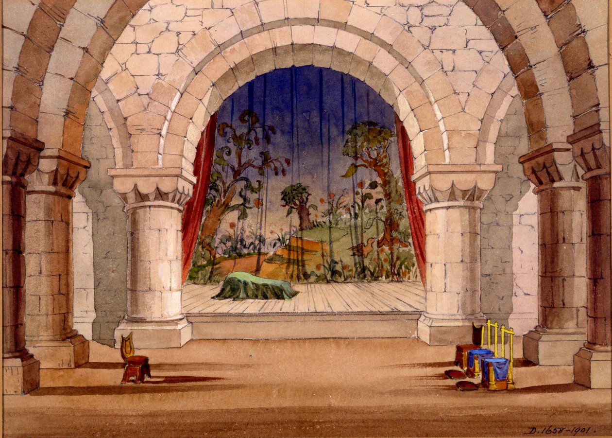 Decorontwerp voor Hamlet door William Shakespeare, 1858 door English School
