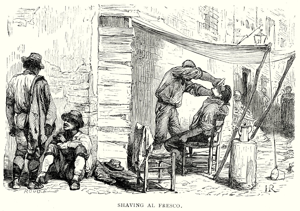 Al Fresco scheren (gravure) door English School