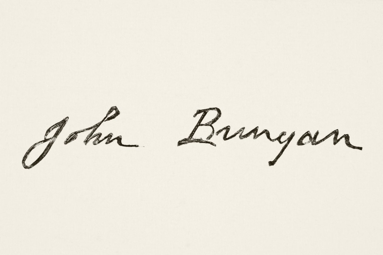 Handtekening van John Bunyan, uit The National and Domestic History of England door William Hickman Smith Aubrey (1858-1916) gepubliceerd in Londen, ca. 1890 door English School