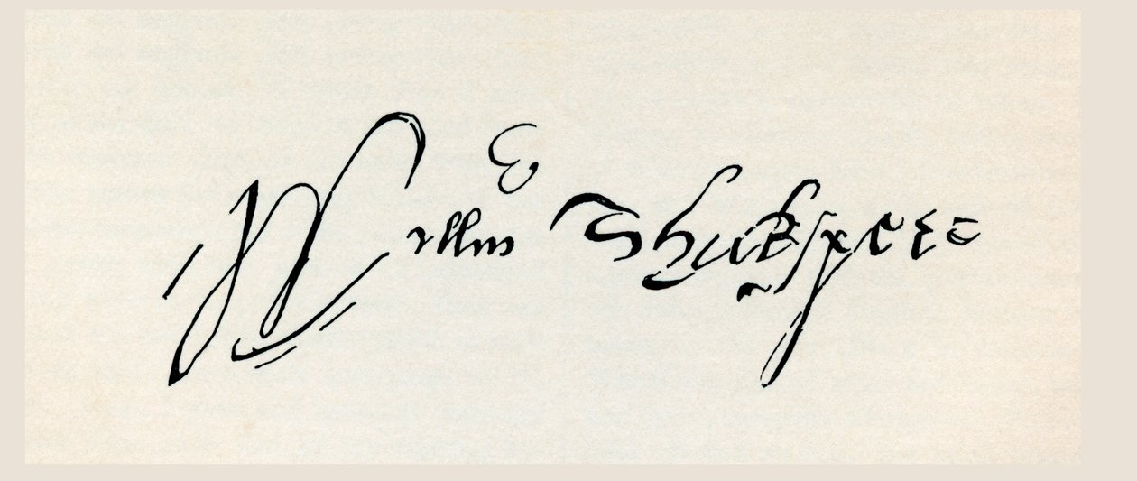 Handtekening van William Shakespeare, uit 