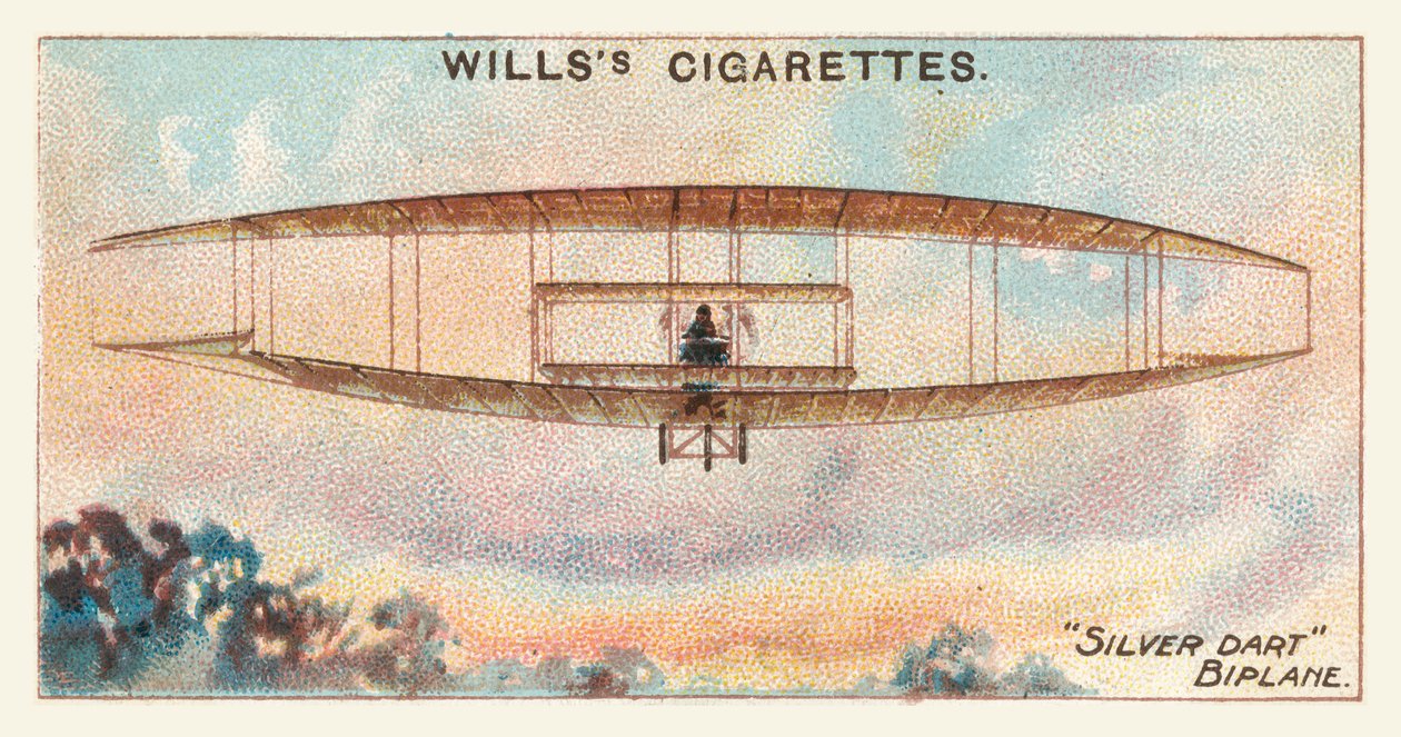 Zilveren dart tweedekker (chromolitho) door English School