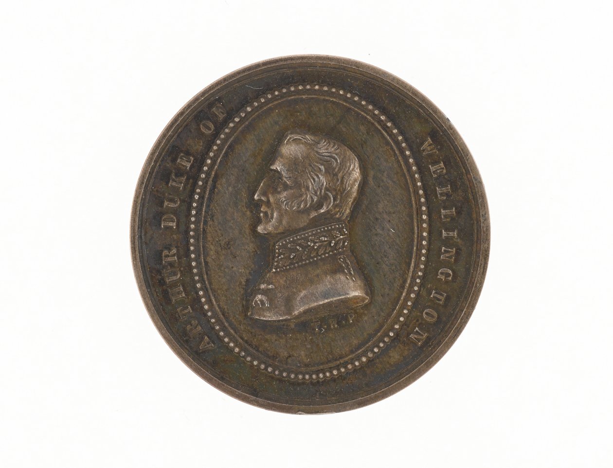 Zilveren medaille ter herdenking van de dood van de hertog van Wellington, 1852 door English School
