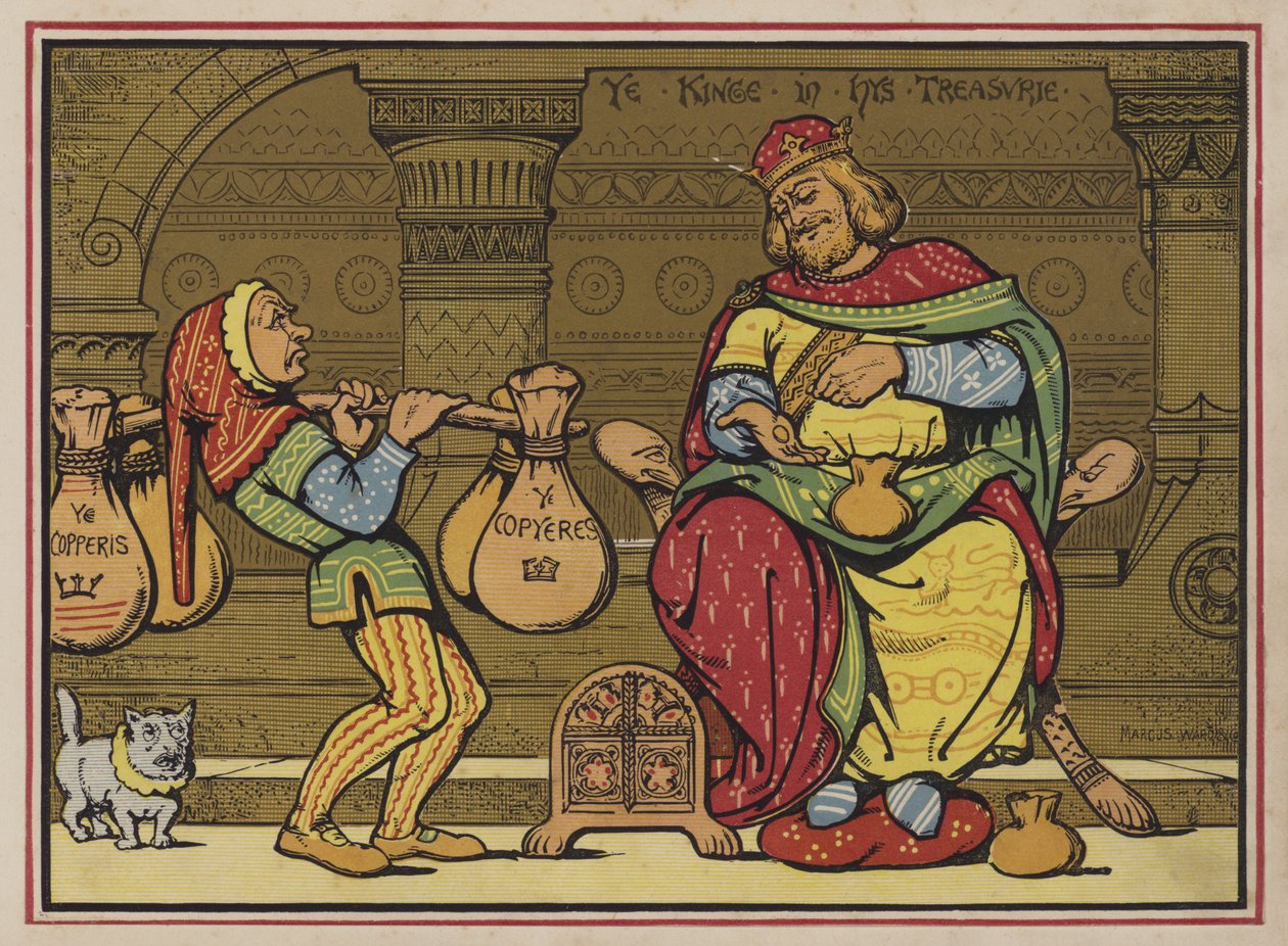 Sing A Song Of Sixpence (kleurenlitho) door English School