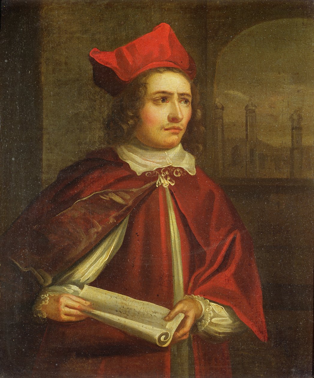 Sir Augustus Harris als Kardinaal Wolsey door English School