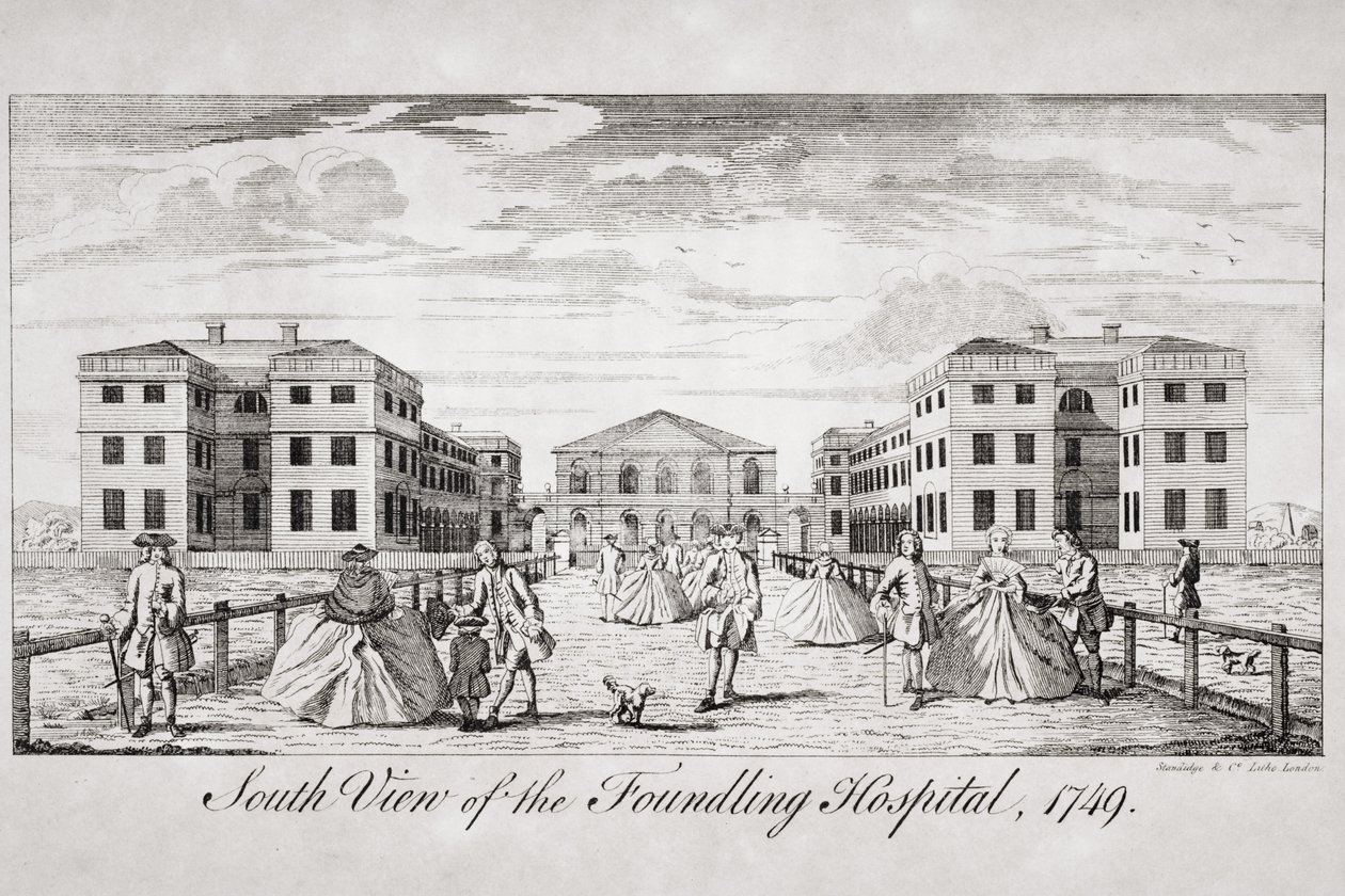 Zuidelijk uitzicht op het Weeshuis, Londen, 1749 door English School