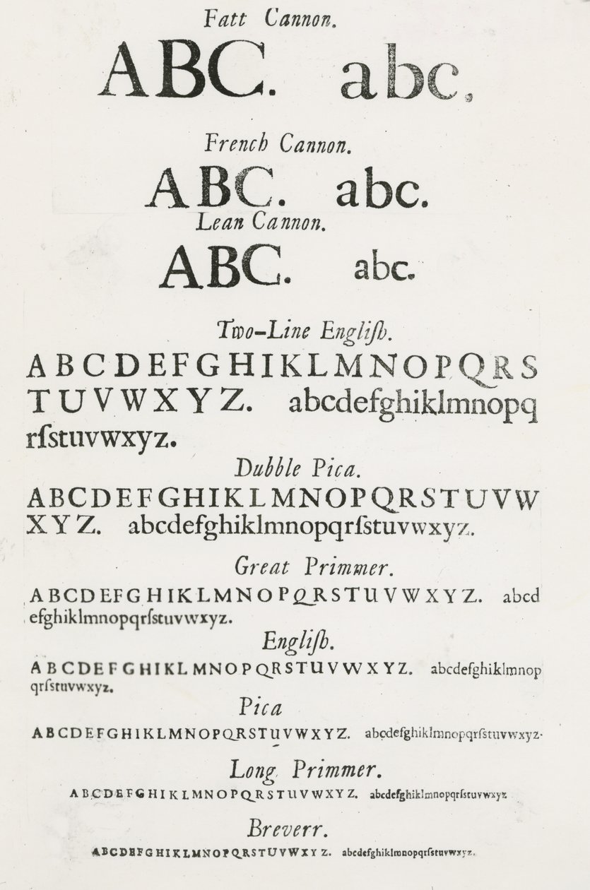 Voorbeeld lettertypen door English School