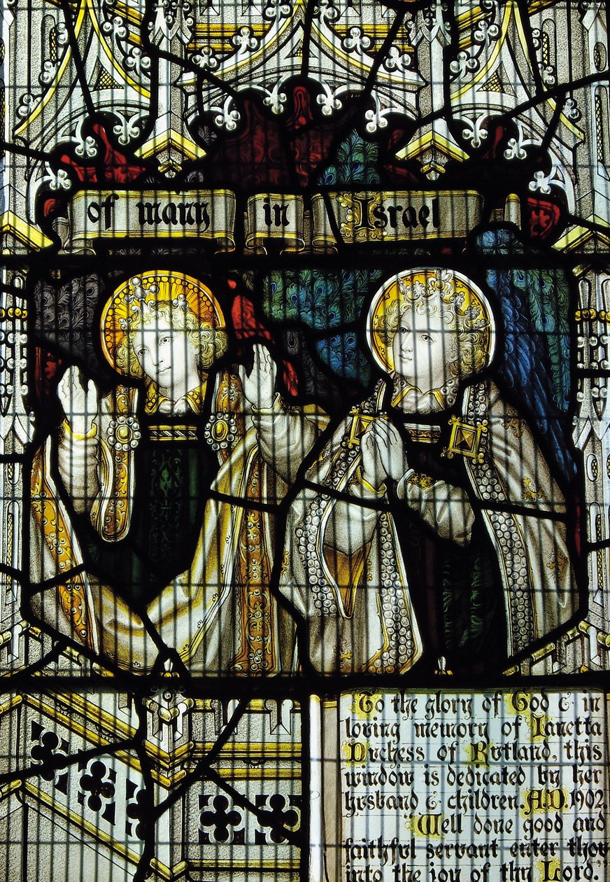 Glas-in-loodraam gewijd aan Janetta, 7e Hertogin van Rutland, Zuid Transept door English School