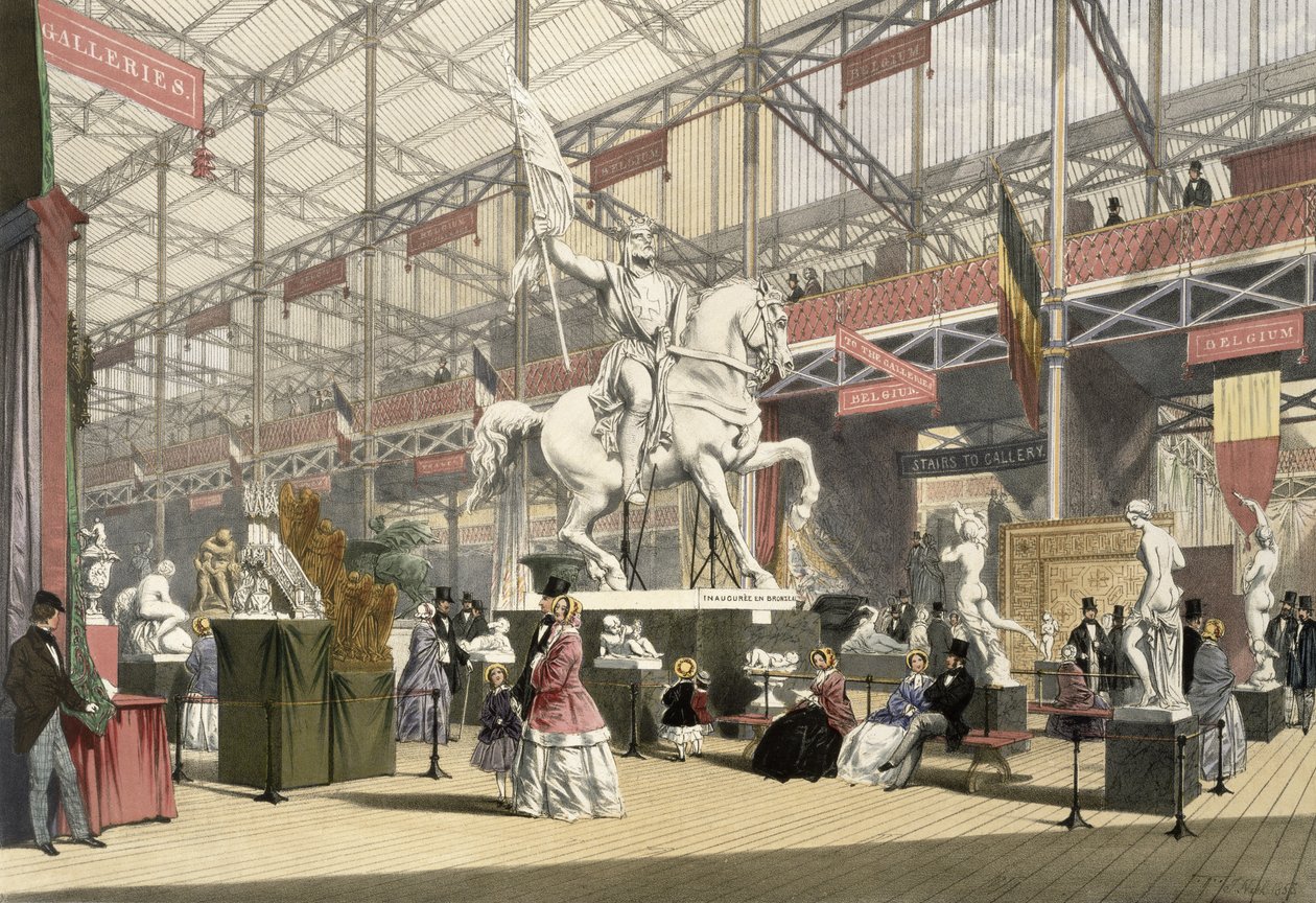 Standbeelden in de Belgische sectie van de Grote Tentoonstelling van 1851, uit Dickinson