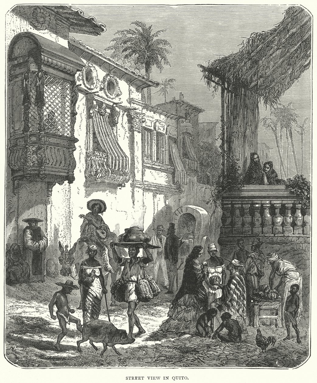 Street View in Quito (gravure) door English School