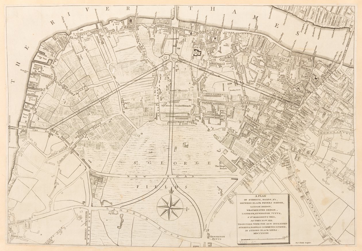 Plattegrond van Londen, Kaarten K.Top.27.47 door English School