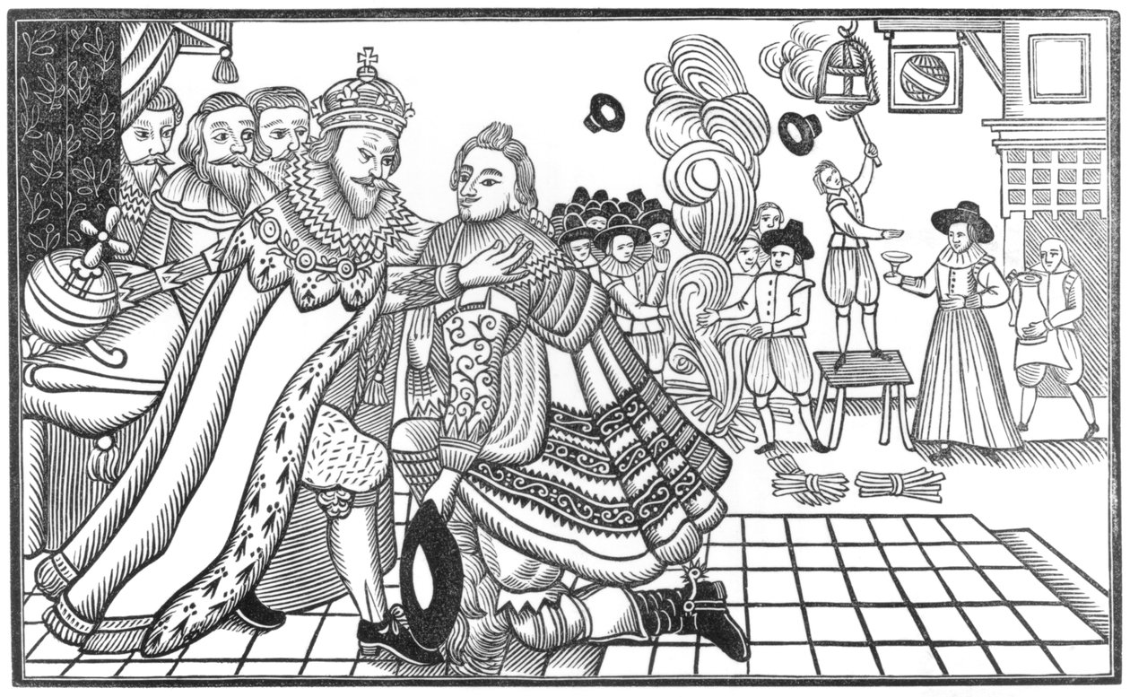 De aankomst van Zijne Majesteit Karel (1600-49) Prins van Wales aan het Spaanse hof, 1623 door English School