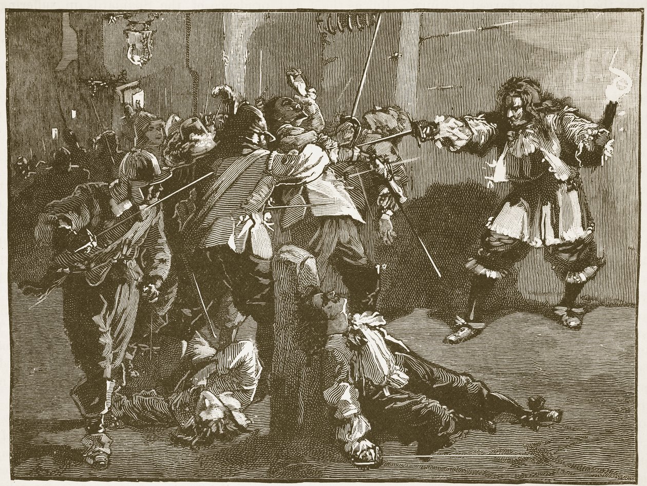 De aanval op John Coventry, illustratie uit Cassells Illustrated History of England door English School
