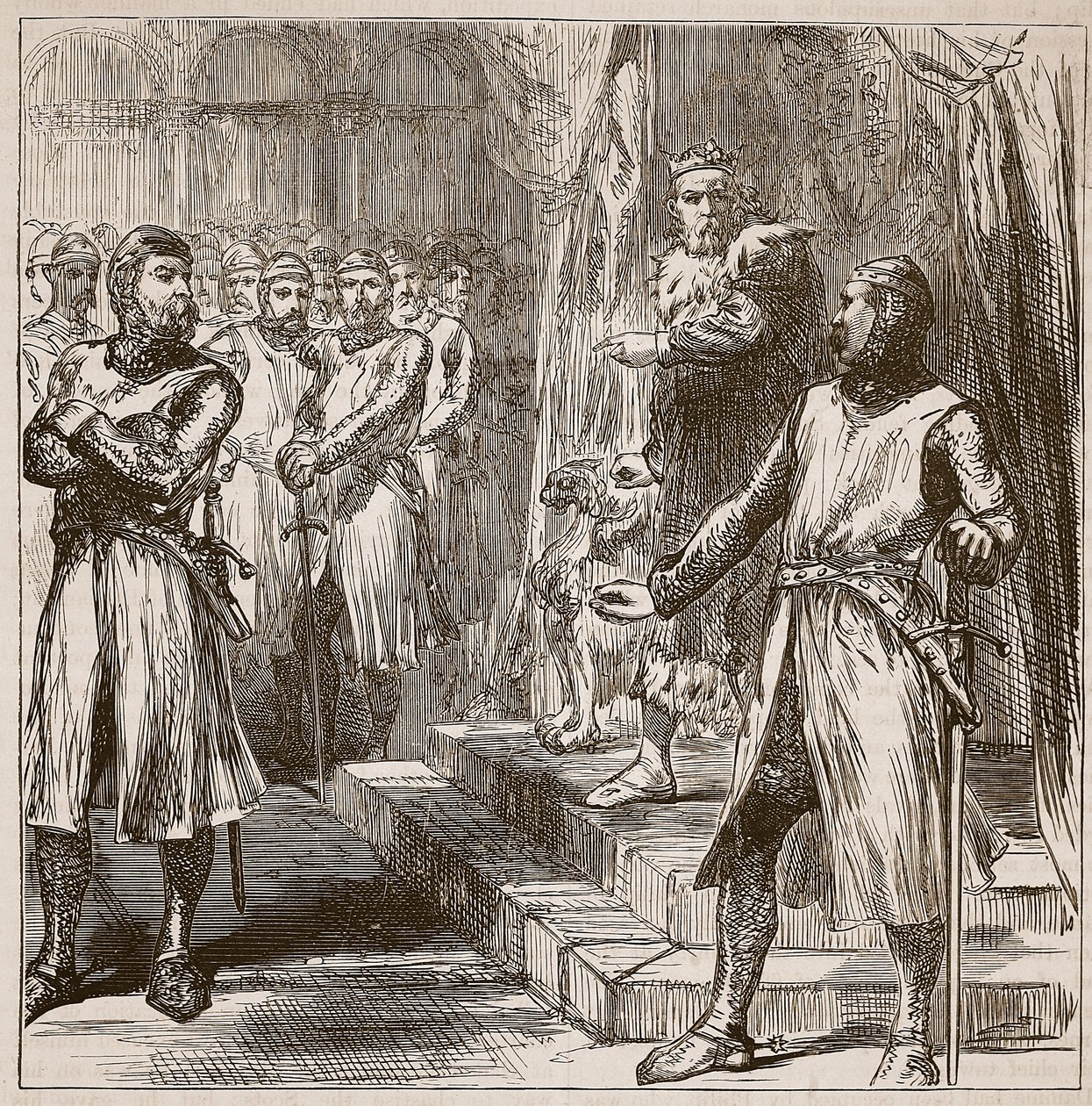 De opstand van de baronnen tegen de koning, illustratie uit Cassells Geïllustreerde Geschiedenis van Engeland door English School