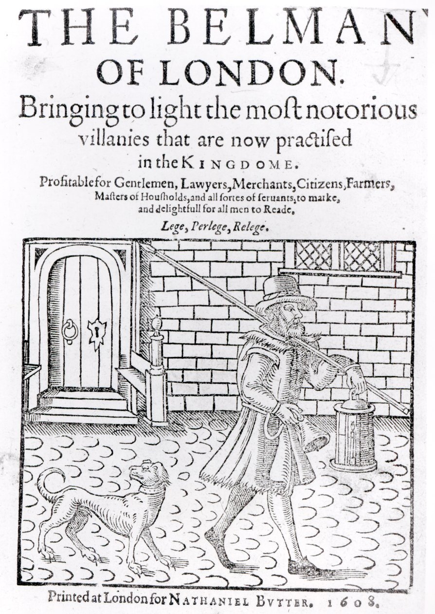 De Bellman van Londen, door Thomas Dekker, titelpagina, gedrukt door Nathaniel Butter, 1608 door English School