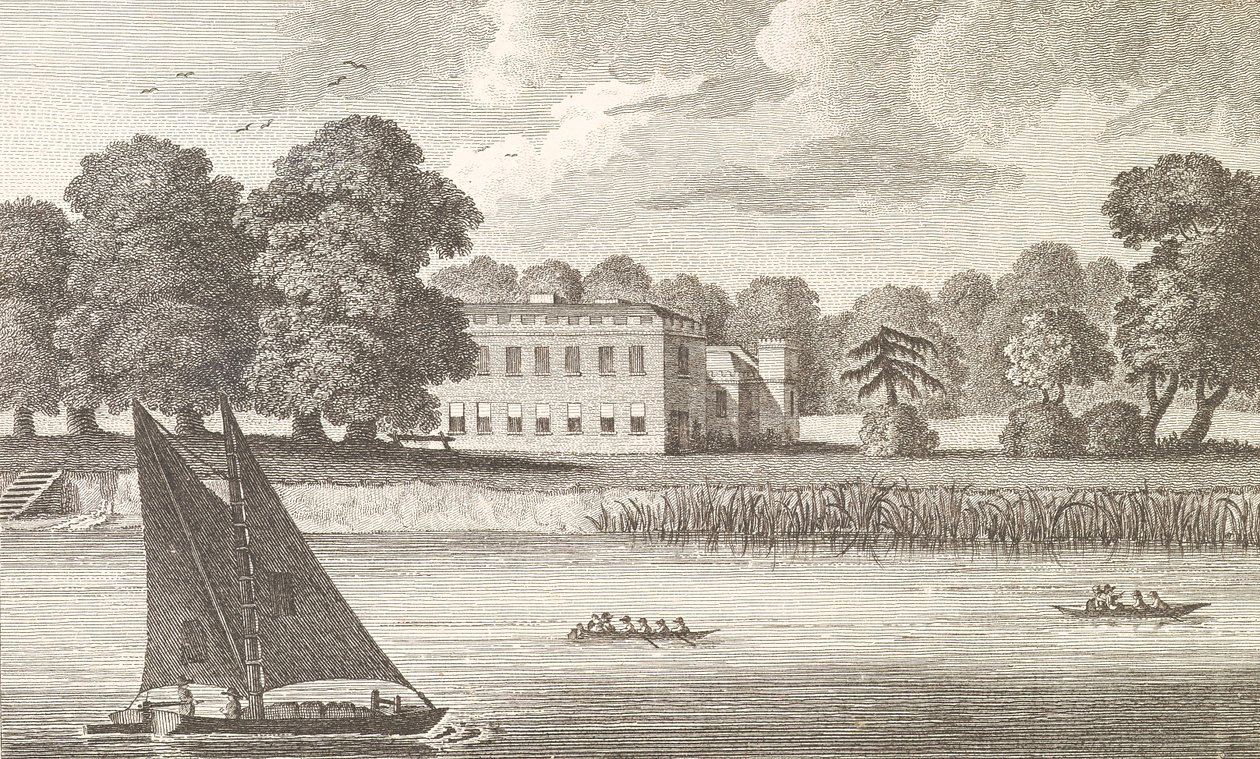 Het Paleis van de Bisschop van Londen in Fulham, gegraveerd door Taylor, 1788 door English School
