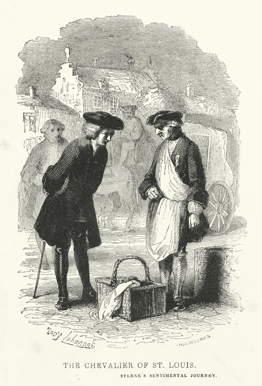 De Chevalier van St Louis (gravure) door English School