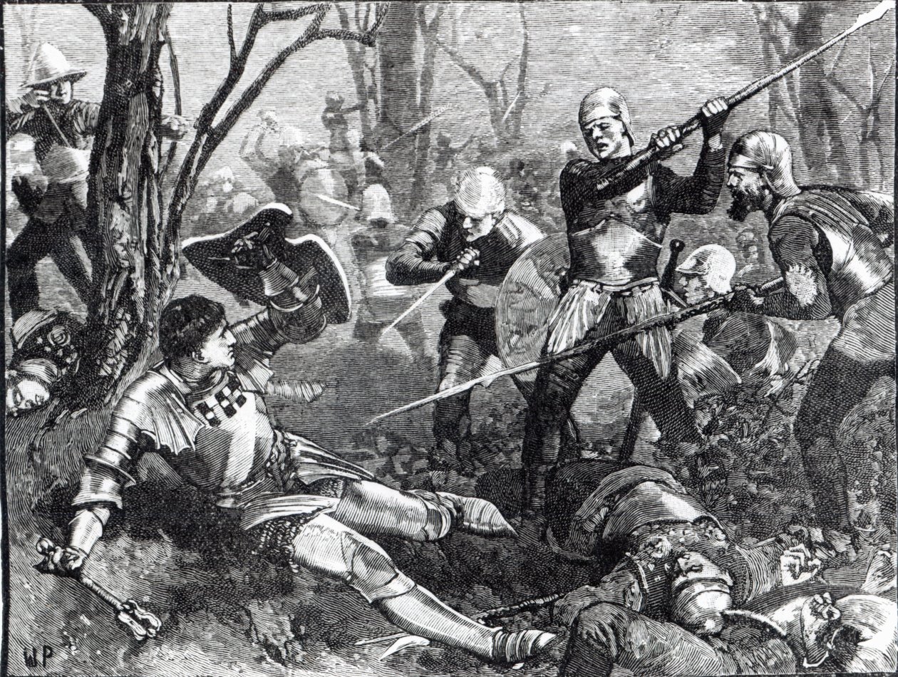 De dood van de King Maker in de Slag bij Barnet, c.1880 door English School
