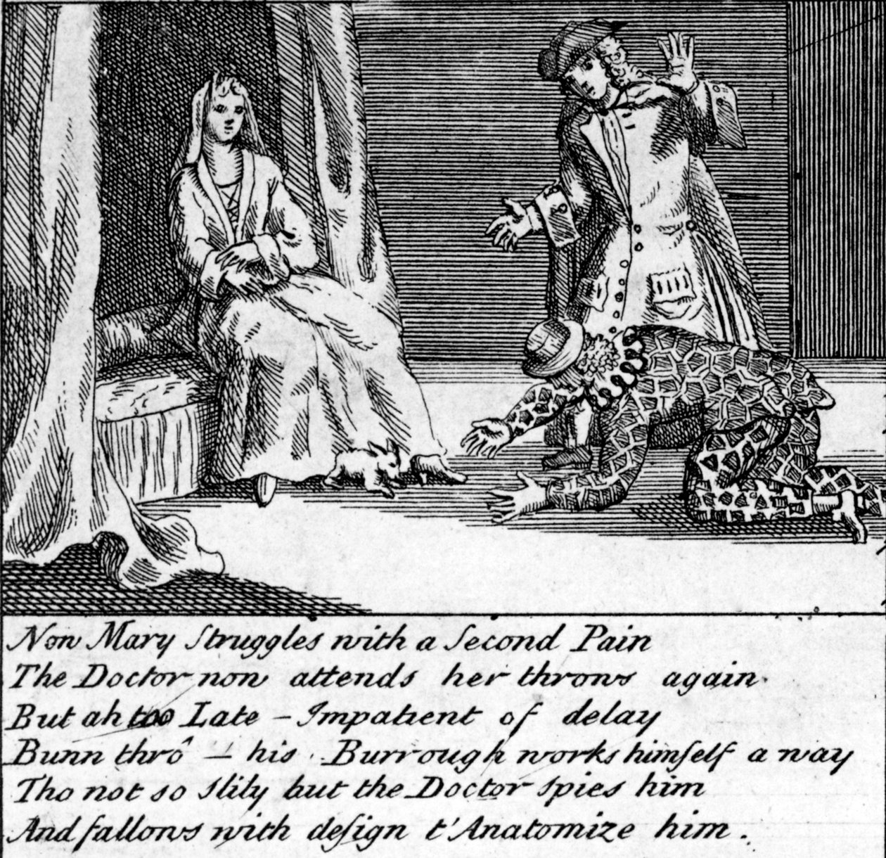 De Dokter in Arbeid, of de Nieuwe Gril uit Guildford, c.1726 door English School
