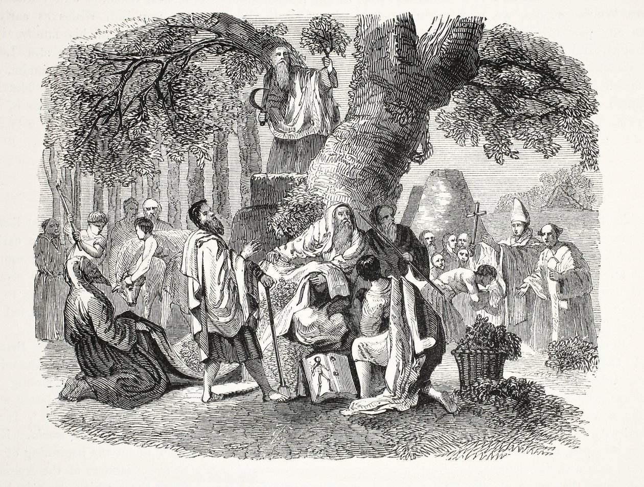 De Druïden, of de bekering van de Britten tot het christendom door Bran en zijn discipelen, 19e eeuw door English School