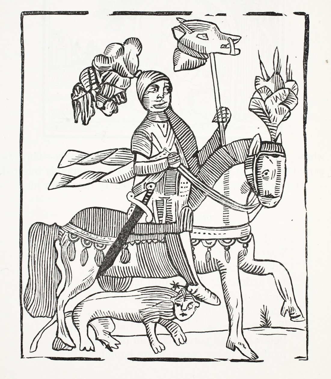 De Beroemde Geschiedenis van Guy Graaf van Warwick, illustratie uit Chap-books van de Achttiende Eeuw door John Ashton, uitgegeven 1882 door English School