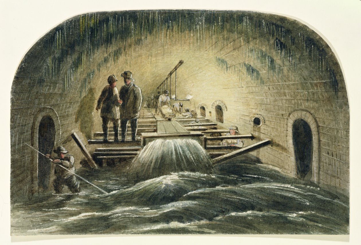 De Fleet Sewer, c.1840 door English School