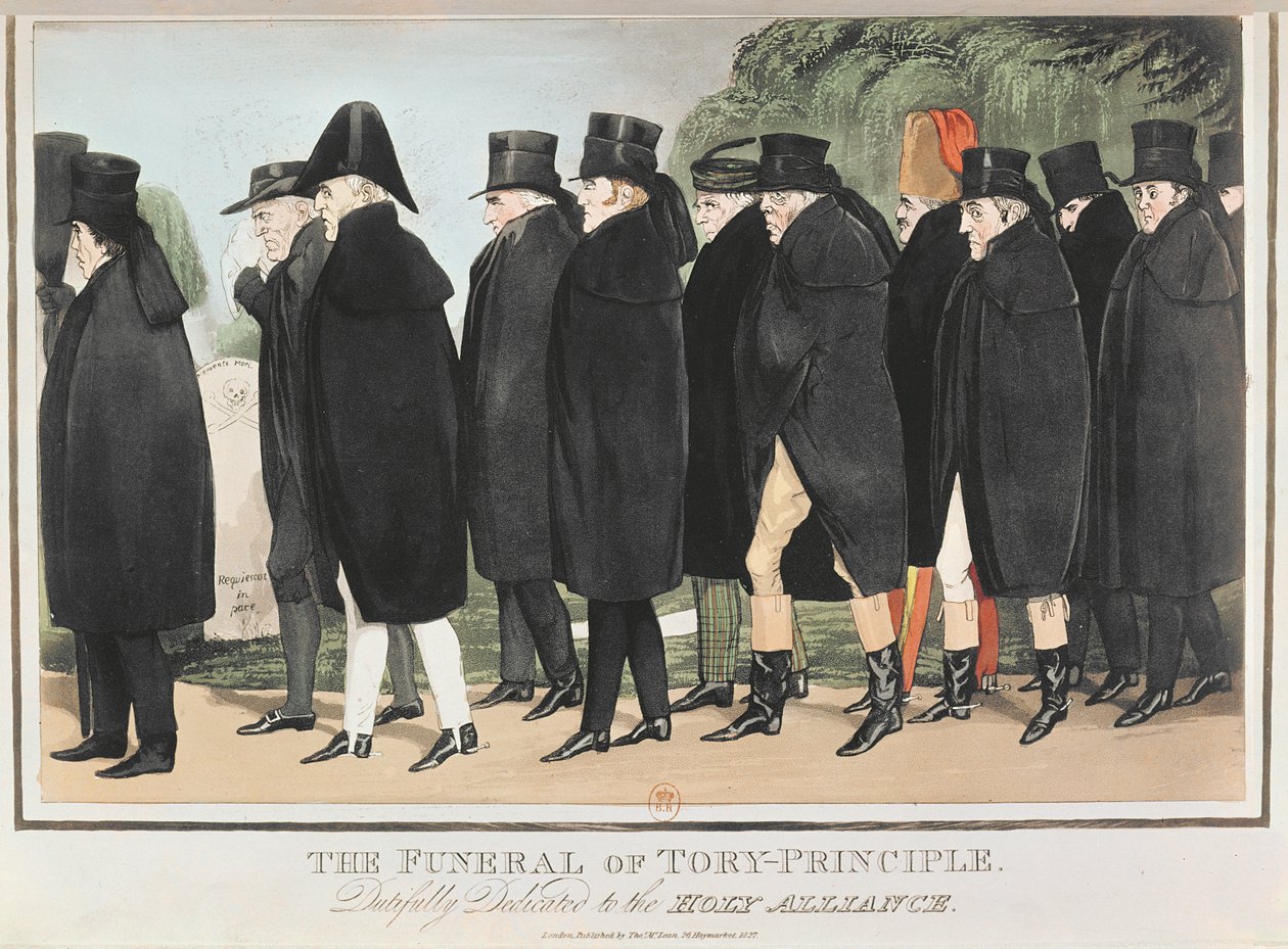 De begrafenis van Tory Principle, c. april 1827 door English School
