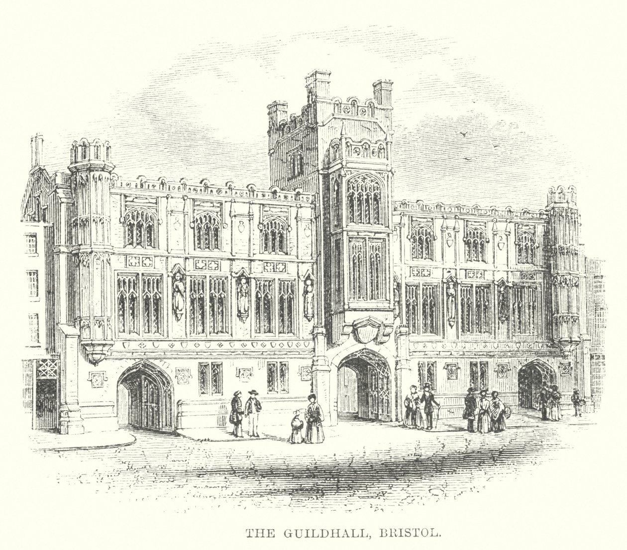De Guildhall, Bristol (gravure) door English School