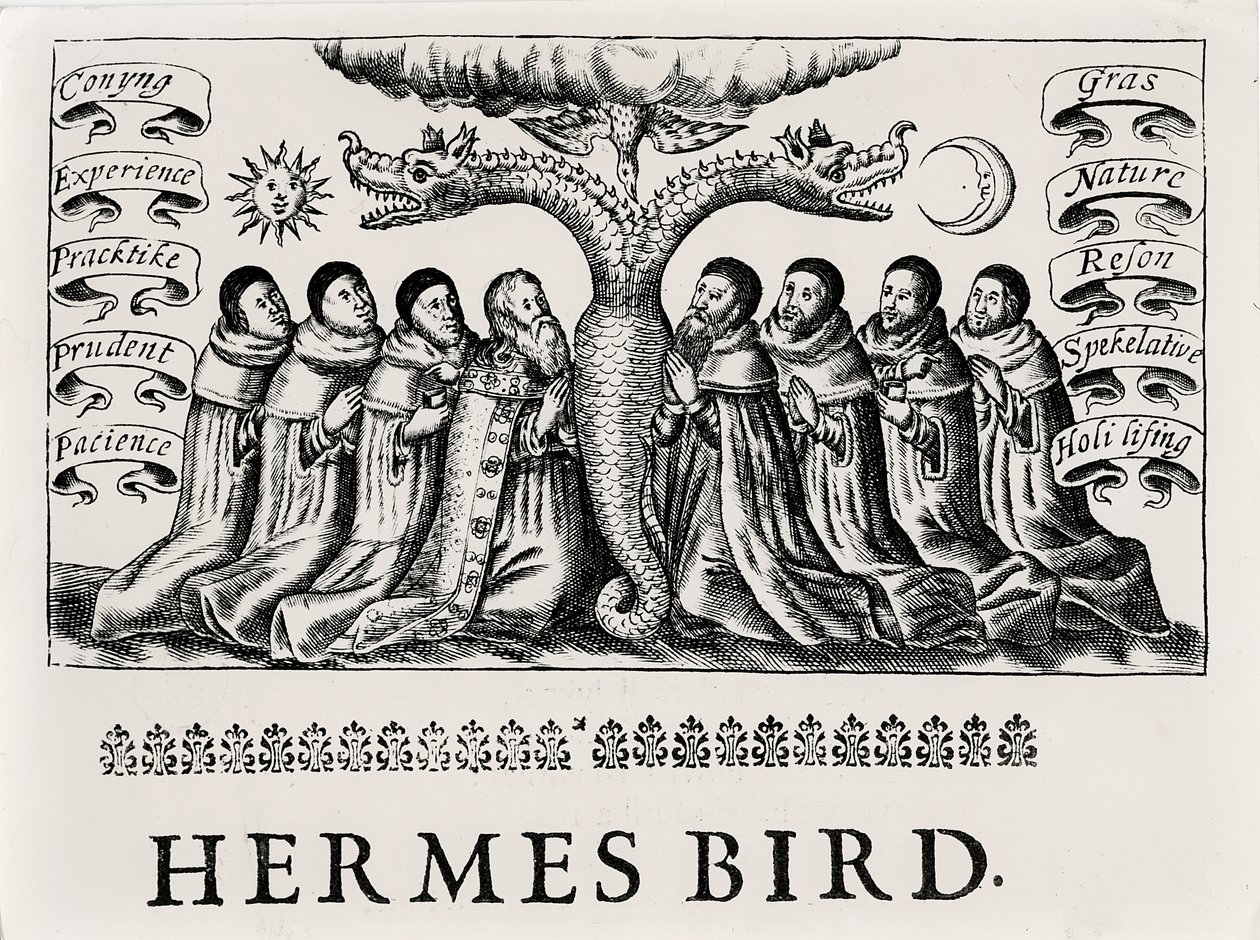 De Hermesvogel, uit Theatrum Chemicum, 1652 door English School