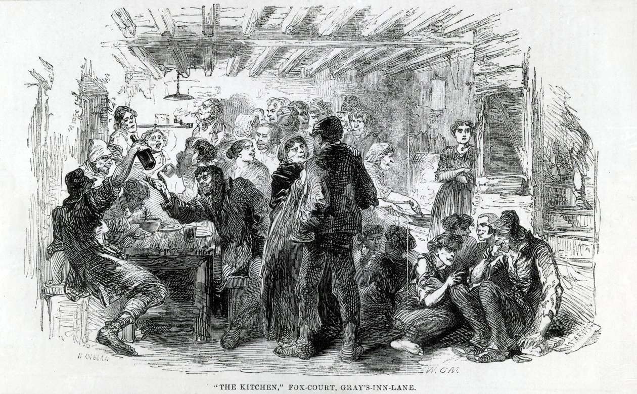 De keuken, Fox-Court Grays Inn Lane, 1851 door English School
