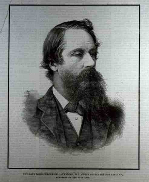 De overleden Lord Frederick Cavendish (1836-82), M.P., hoofdsecretaris voor Ierland door English School
