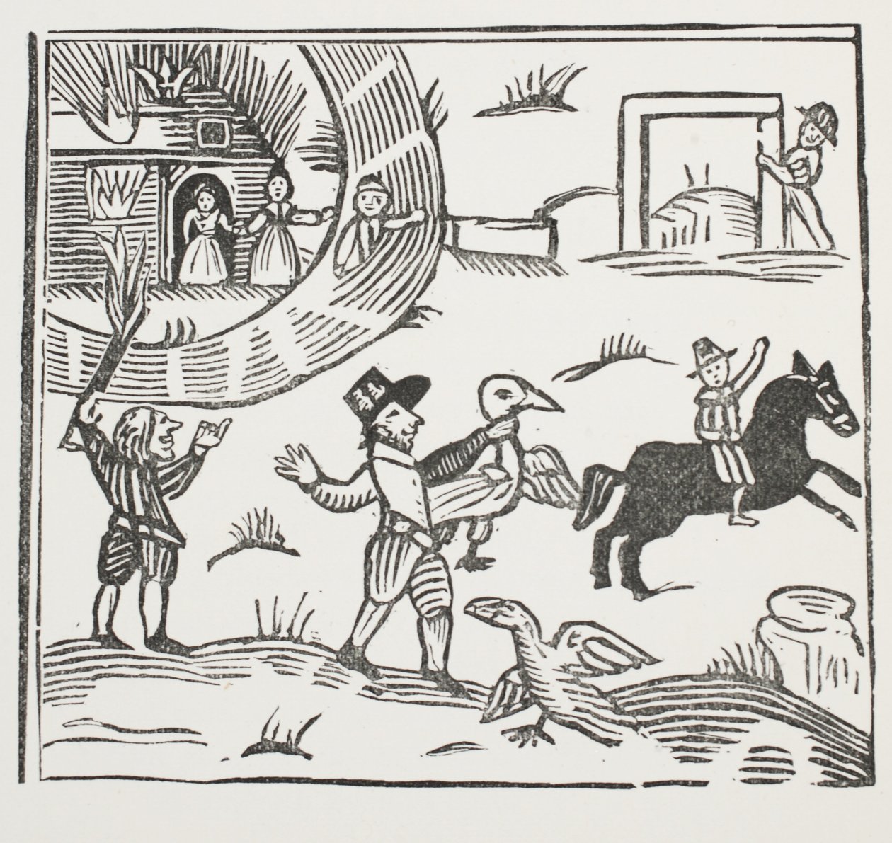 De Gekke Streken van Tom Tram, illustratie uit Chap-books van de Achttiende Eeuw door John Ashton, uitgegeven 1882 door English School