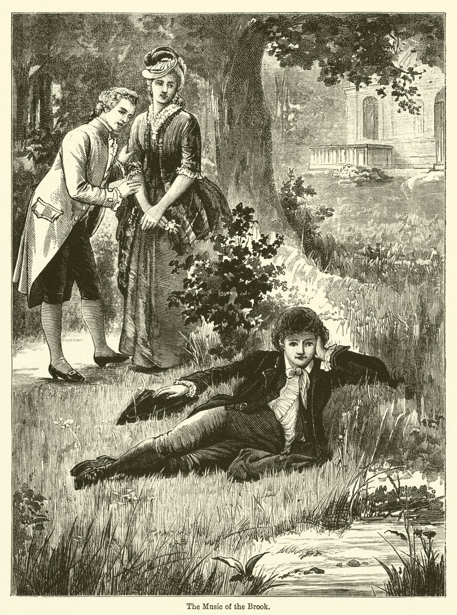 De muziek van de beek (gravure) door English School