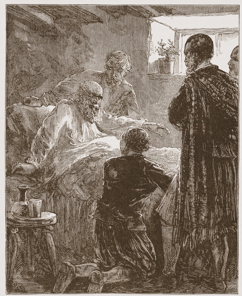 De laatste preek van de oude Covenanter, illustratie uit De Geschiedenis van het Protestantisme door James Aitken Wylie, 1878 door English School