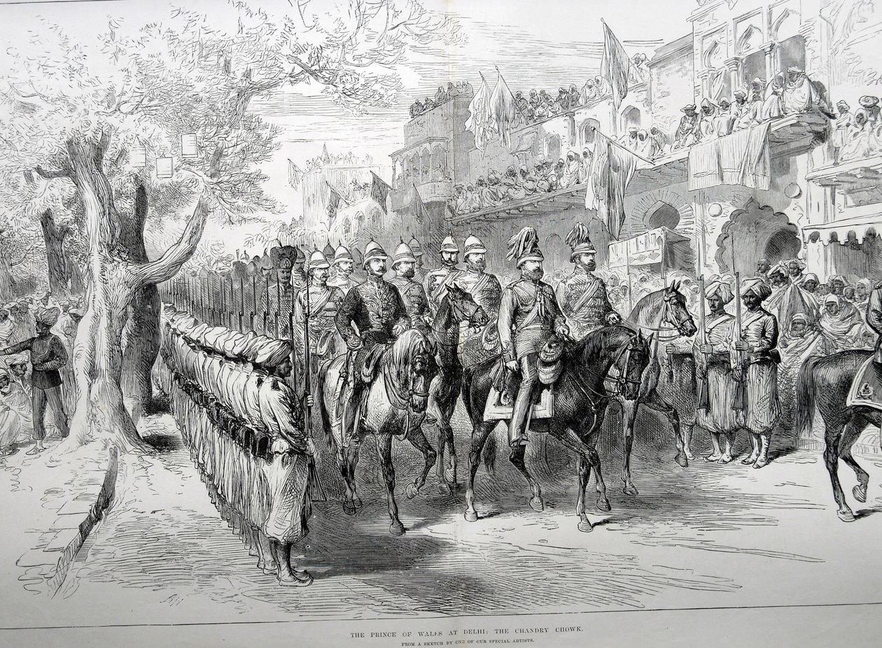 De Prins van Wales in Delhi: de Chandry Chowk door English School
