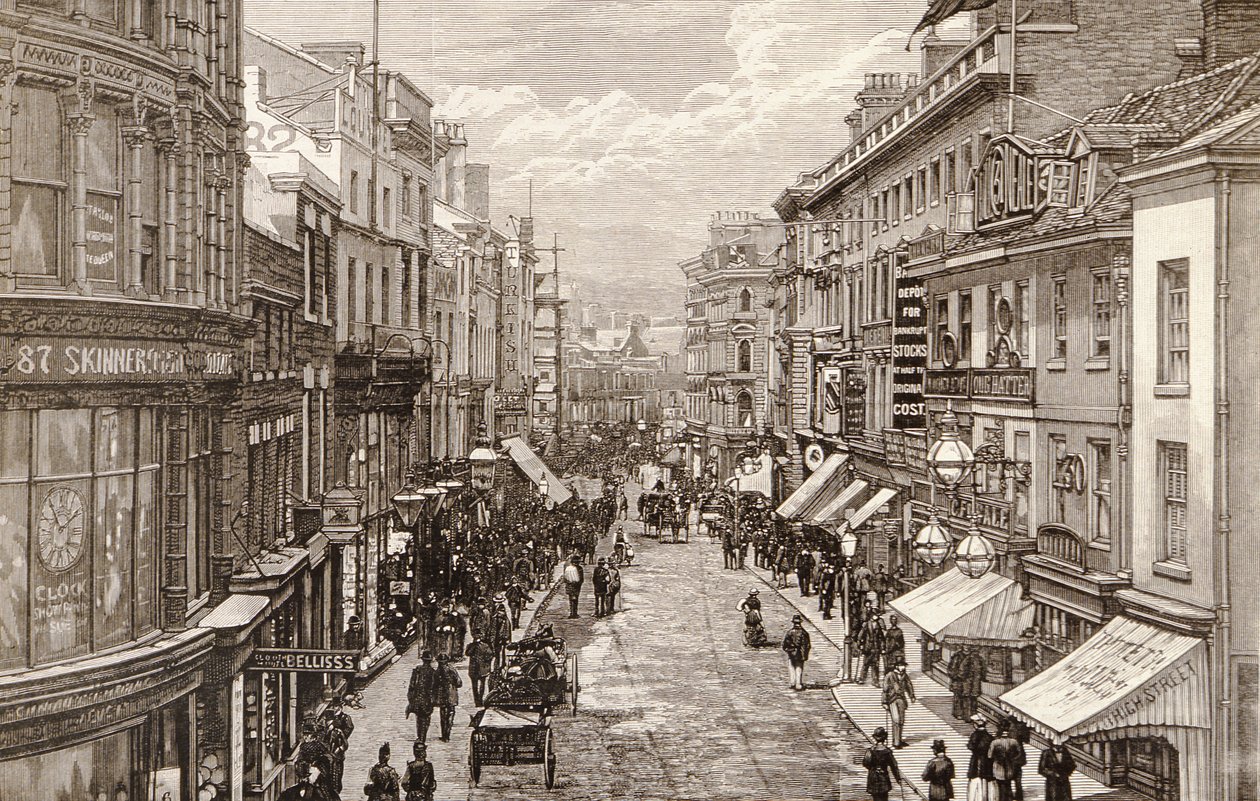 Het Bezoek van de Koningin aan Birmingham: De Hoofdstraat, uit 