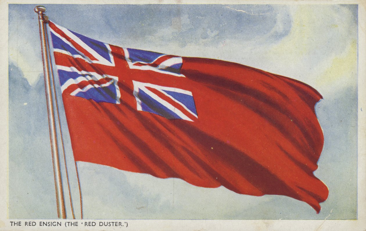 De rode vlag (kleurenlitho) door English School