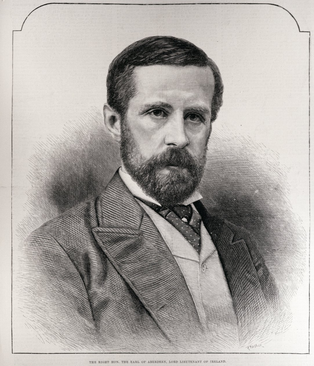 De Zeer Eerwaarde De Graaf van Aberdeen, Lord Lieutenant van Ierland, gegraveerd door R. Taylor, uit 