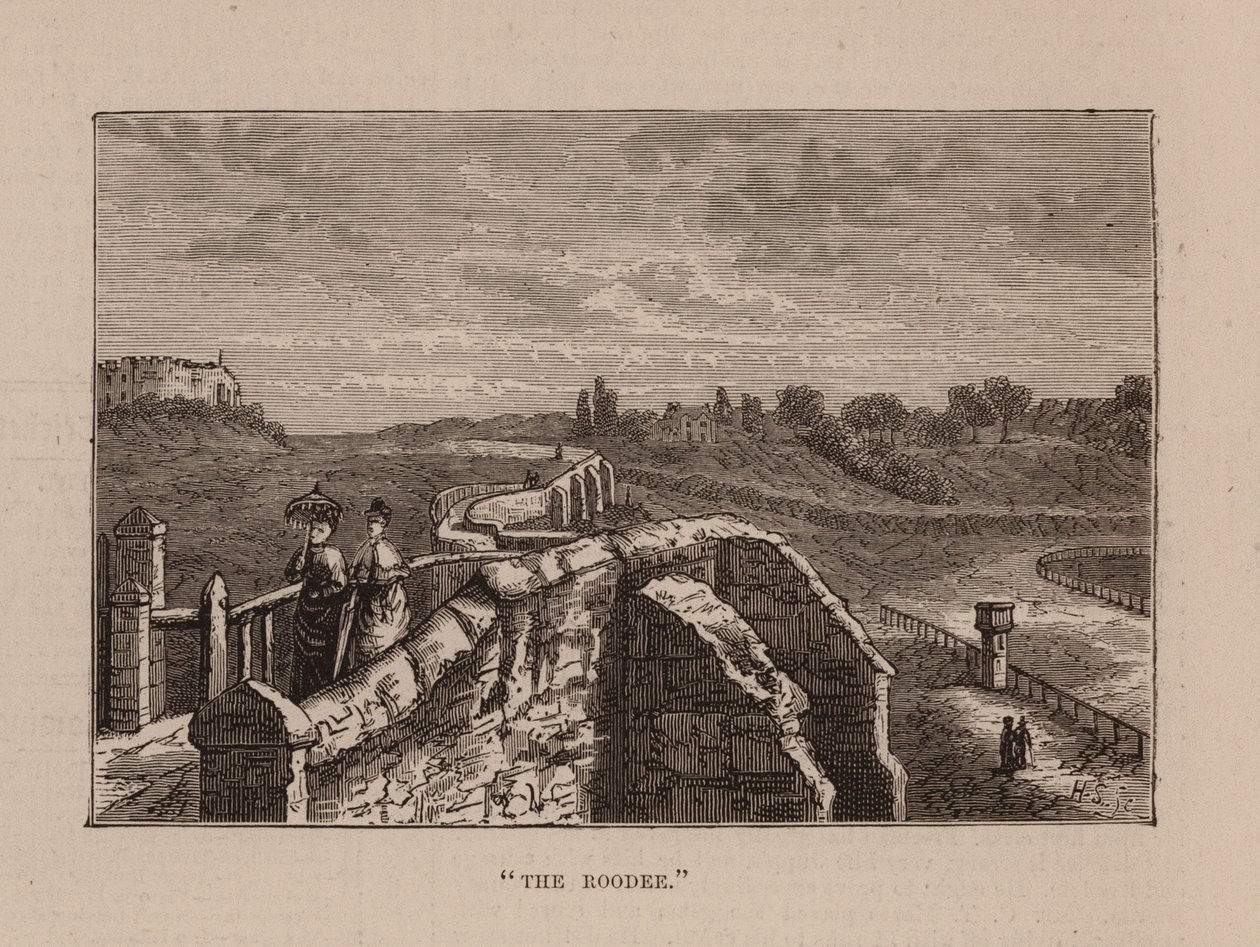 "De Roodee" (gravure) door English School