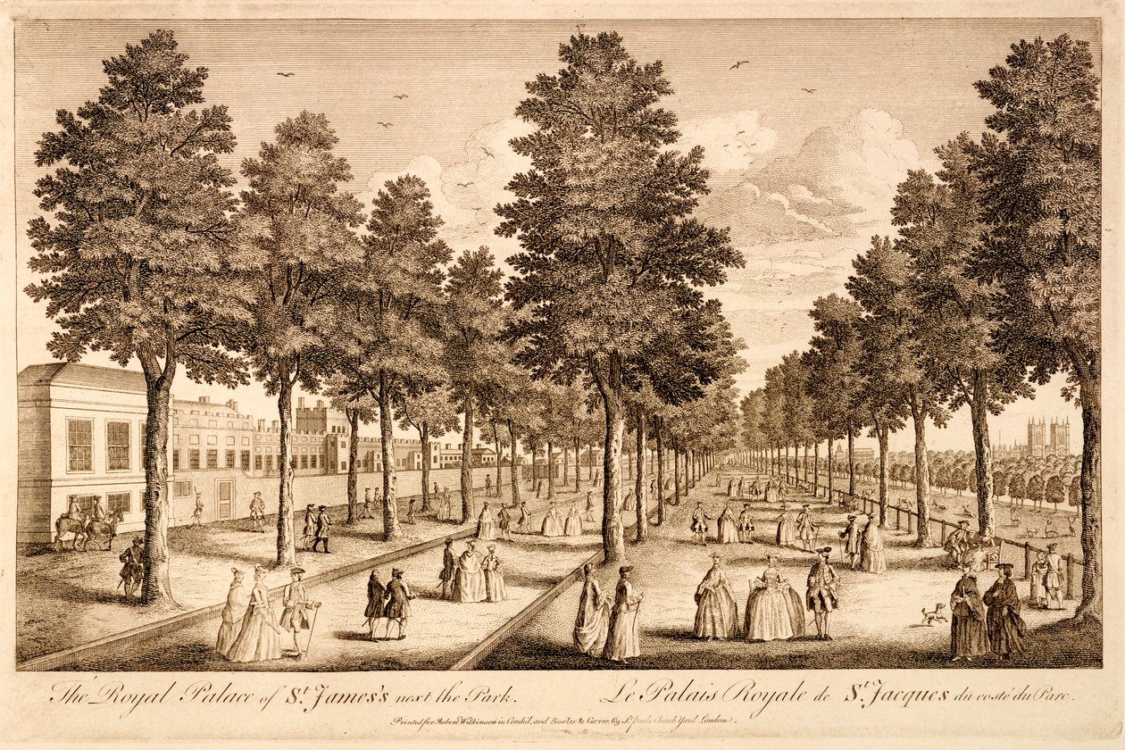 Het Koninklijk Paleis van St. James naast het park door English School
